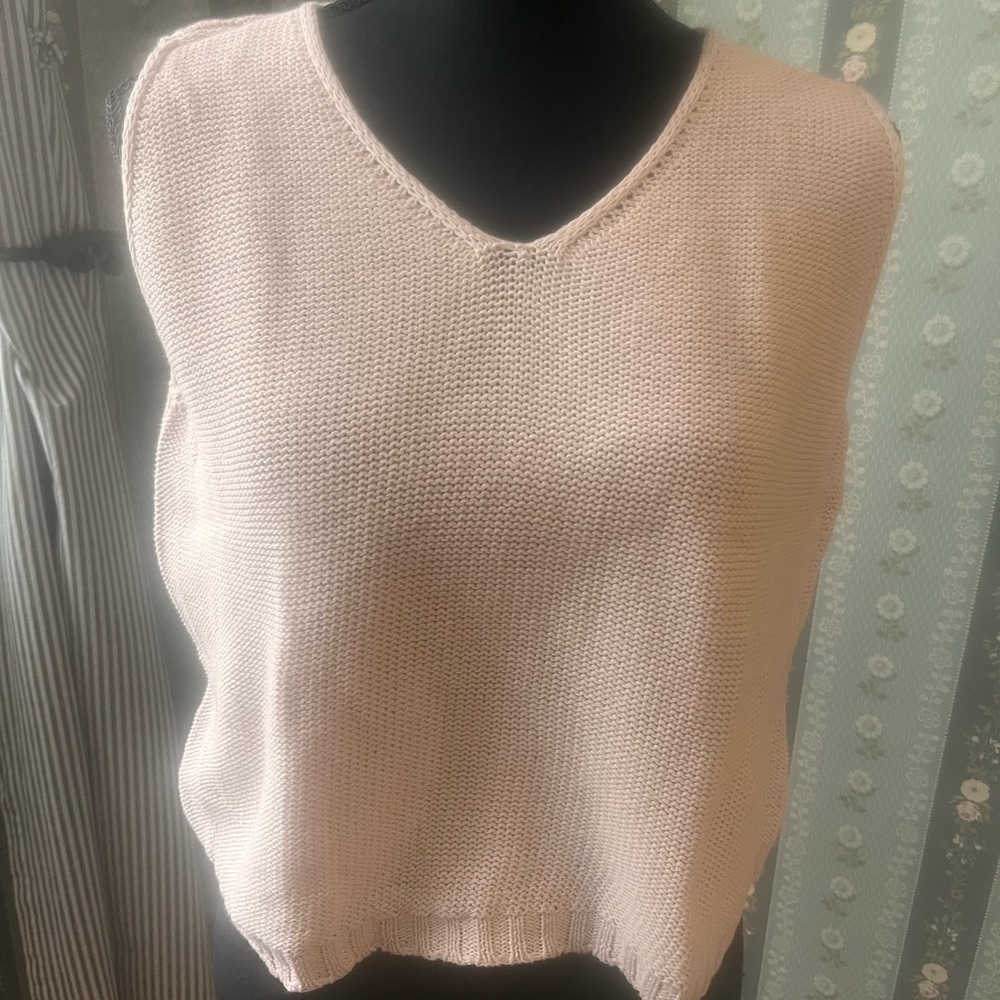 MaxMara Chic Knit Sleeveless Tank Sweater in Ballet Pink